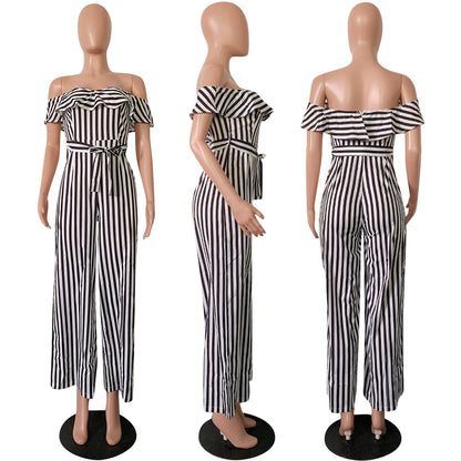 Sexy striped jumpsuit